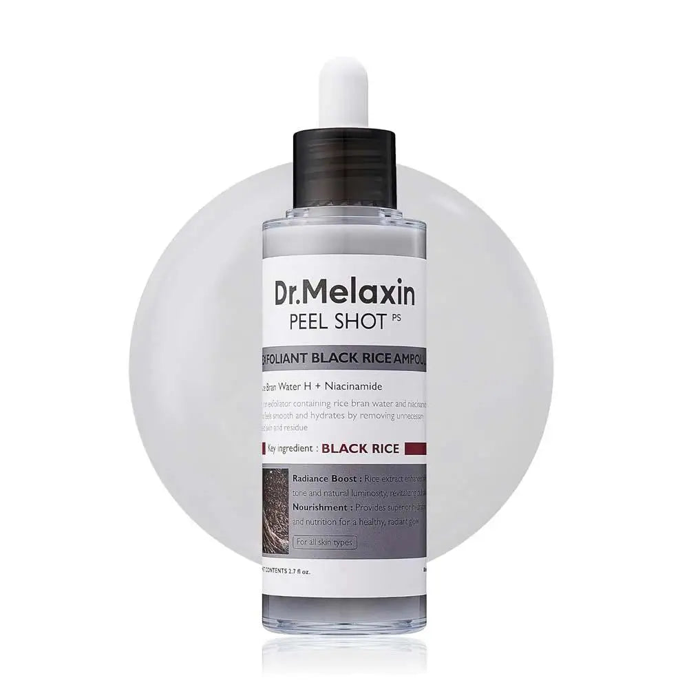 Korean Dr. Melaxin Rice Exfoliating Essence Moisturizing Gentle Exfoliation Peel Shot White And Black Soften Serum Skin Care