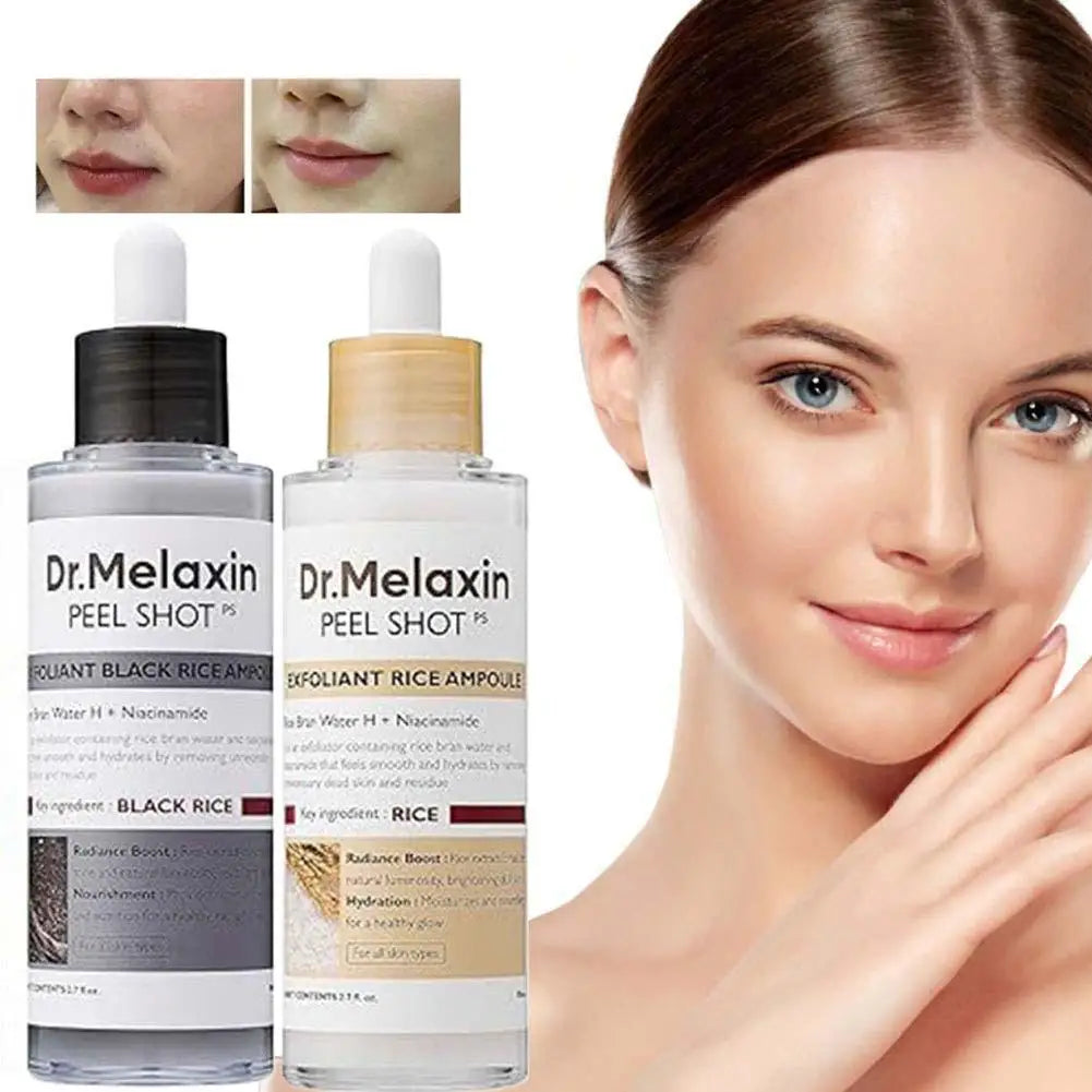 Korean Dr. Melaxin Rice Exfoliating Essence Moisturizing Gentle Exfoliation Peel Shot White And Black Soften Serum Skin Care
