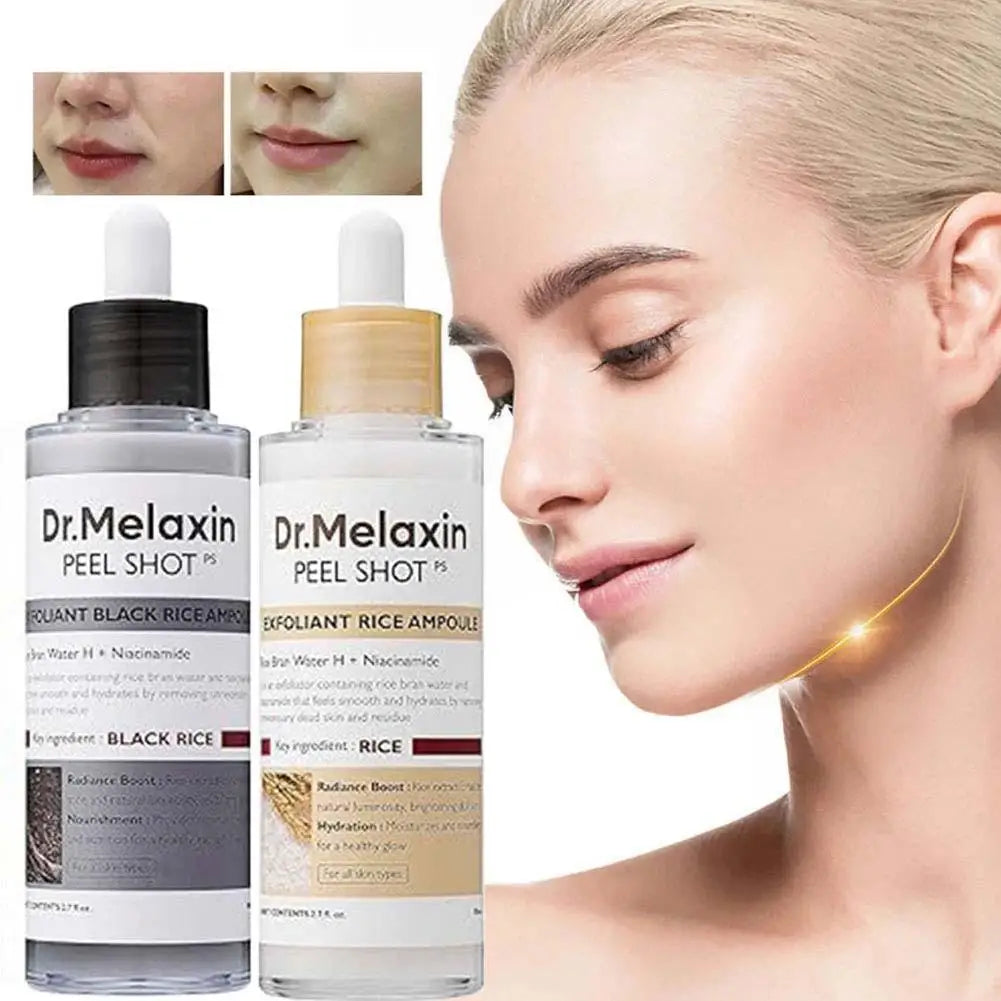 Korean Dr. Melaxin Rice Exfoliating Essence Moisturizing Gentle Exfoliation Peel Shot White And Black Soften Serum Skin Care