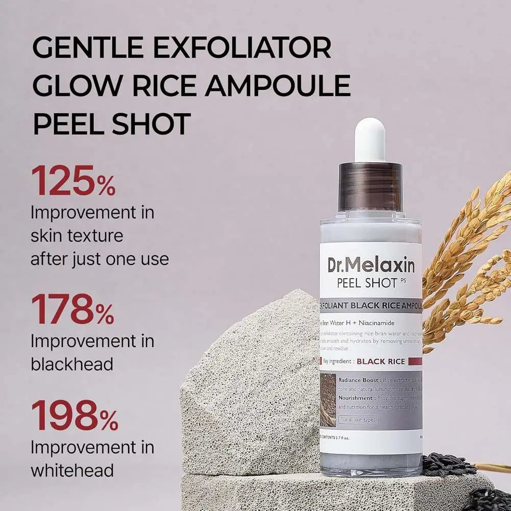 Korean Dr. Melaxin Rice Exfoliating Essence Moisturizing Gentle Exfoliation Peel Shot White And Black Soften Serum Skin Care
