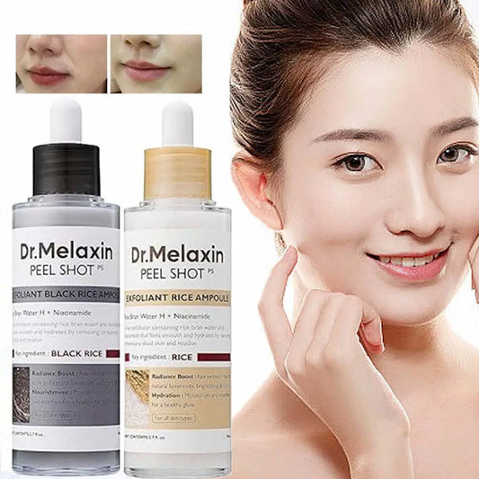 Korean Dr. Melaxin Rice Exfoliating Essence Moisturizing Gentle Exfoliation Peel Shot White And Black Soften Serum Skin Care